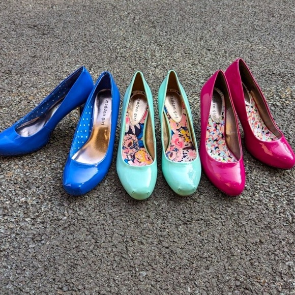 Madden Girl Shoes - Madden Girl 3 pairs of heels pumps Barbie, hot pink, Blue